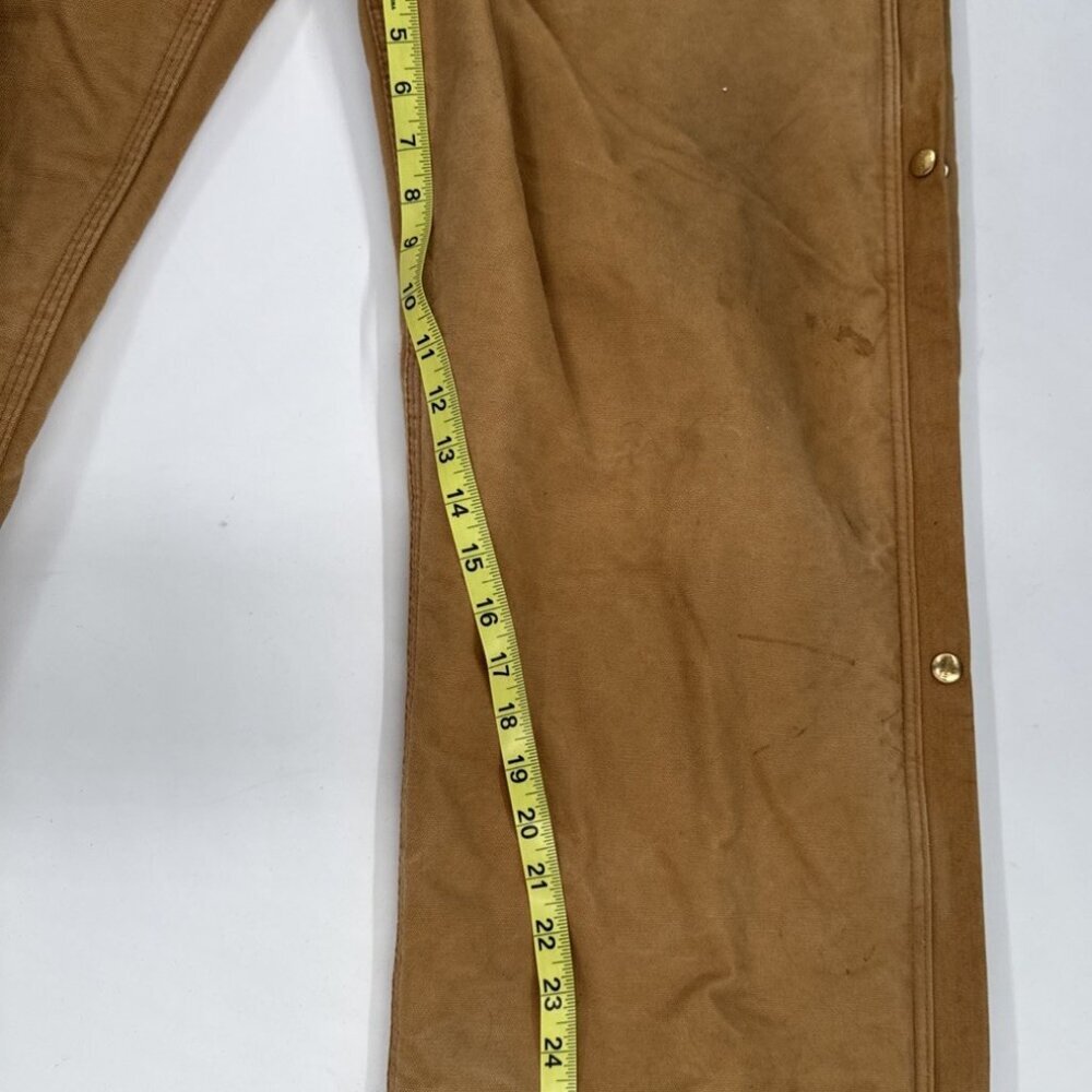 Vintage Carhartt Coveralls Quilted Insulated Duck Tan Mens 48 Red Lined X01 BRN - Picture 8 of 16